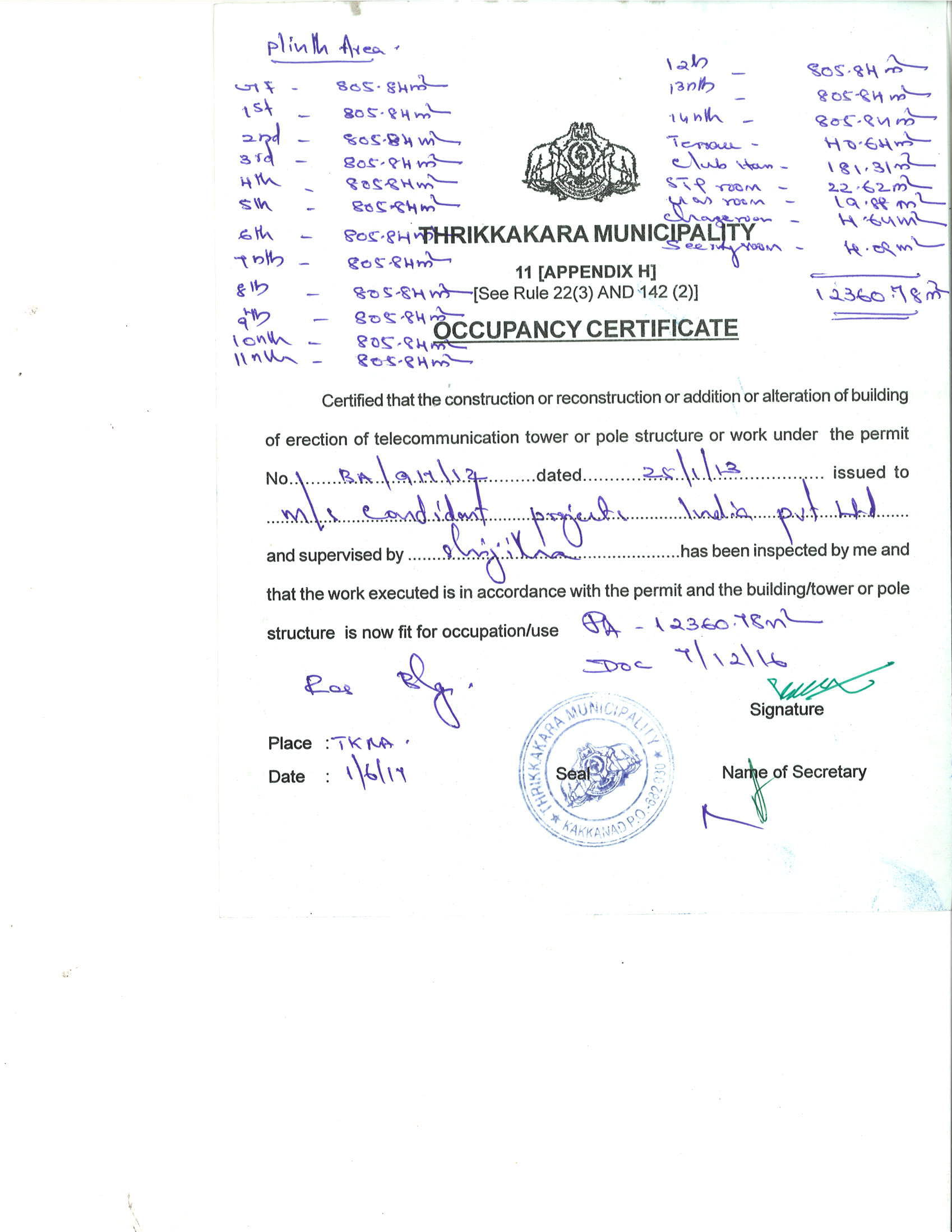 Occupancy Certificate