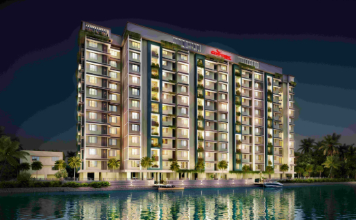 confident lakeside night view image