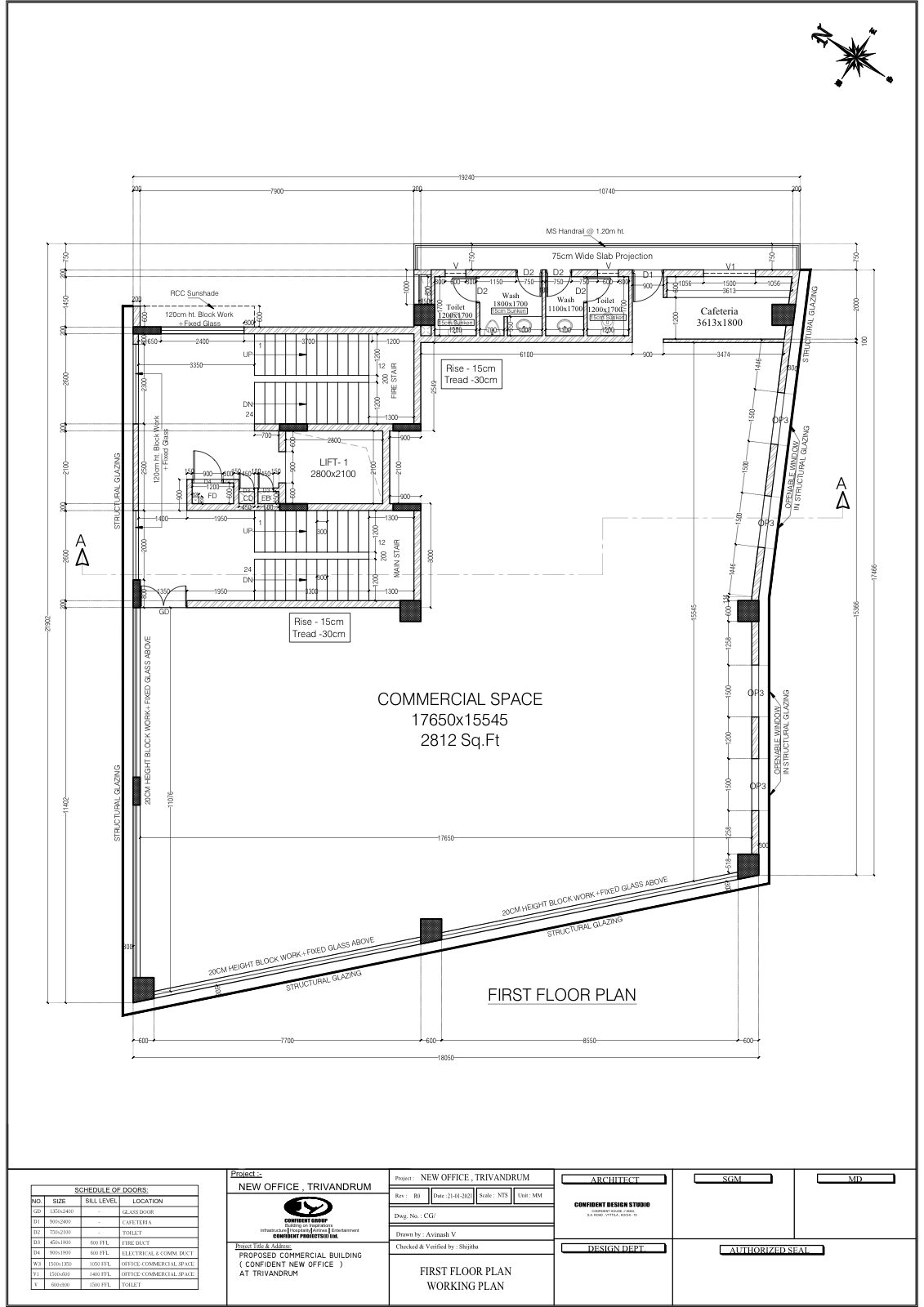 First floor layout plan — 2812 Sq.Ft