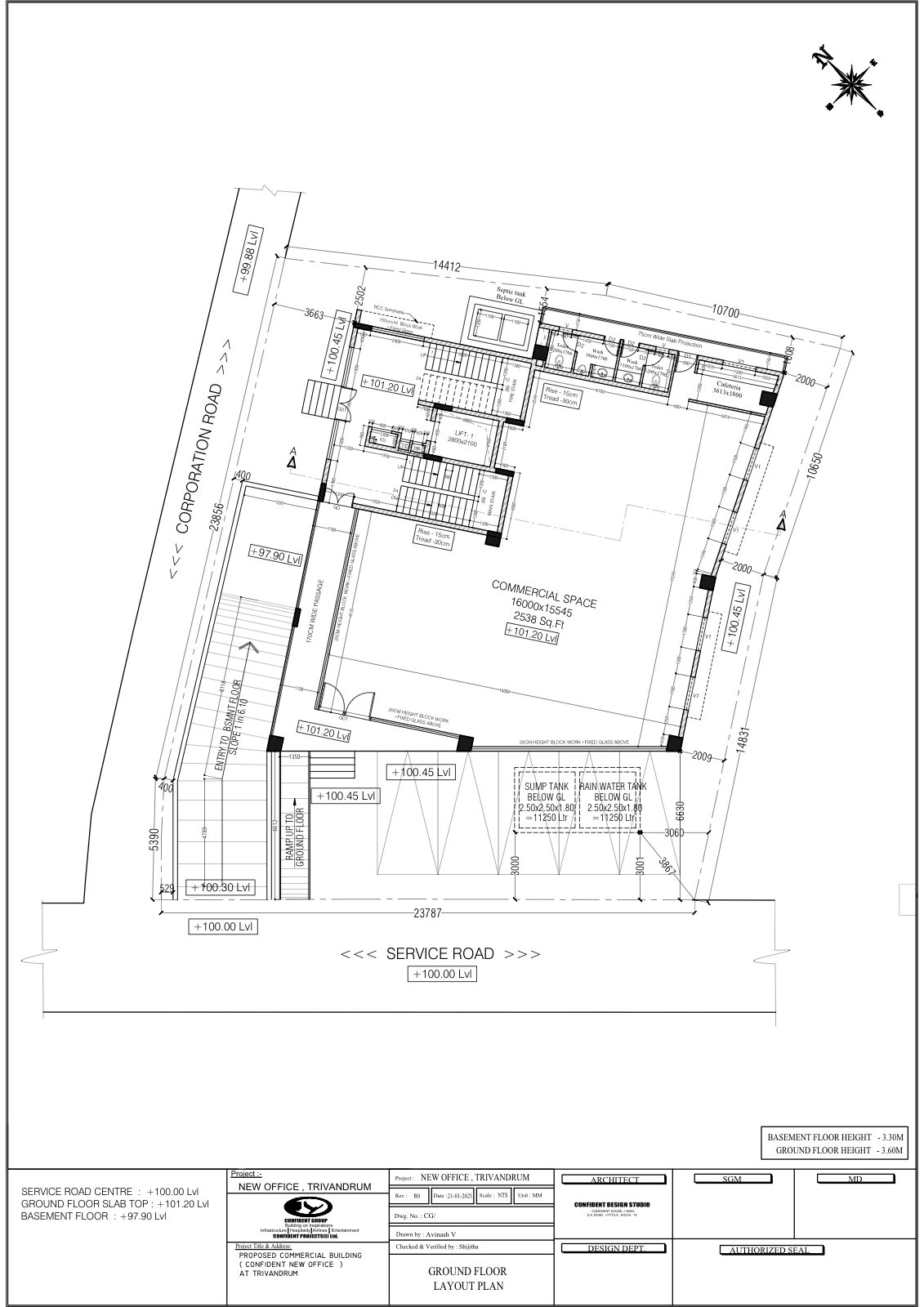 Ground floor layout plan — 2538 Sq.Ft